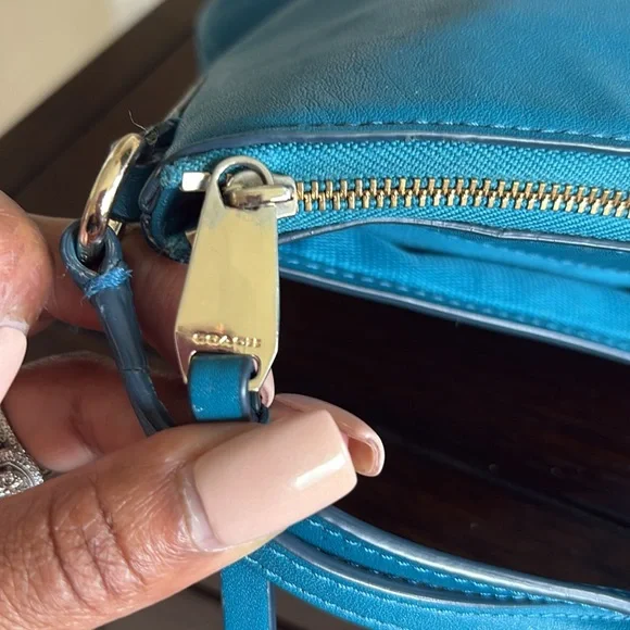 Coach Crossbody Bag – Teal Leather - Picture 13 of 15